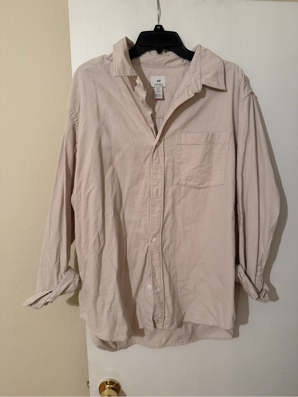 H&M Men’s Pale Beige Lightweight Shirt Jacket